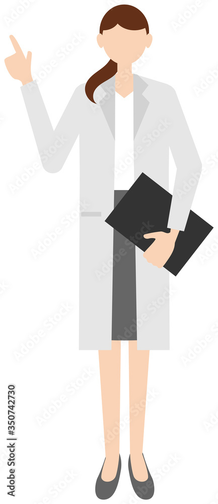 Vector image of a female doctor in in the white coat Vector image of a female doctor in in the white coat