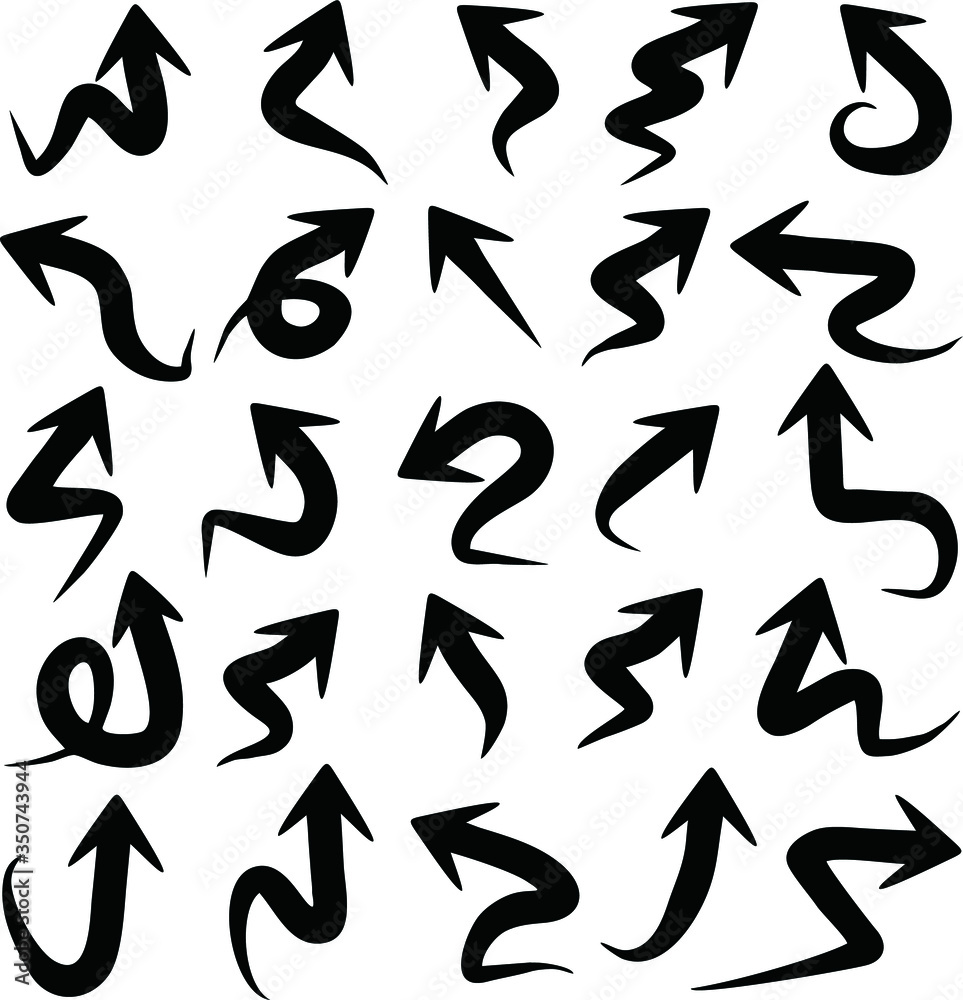 Set of Arrow Hand Drawn Design Element Set of Arrow Hand Drawn Design Element