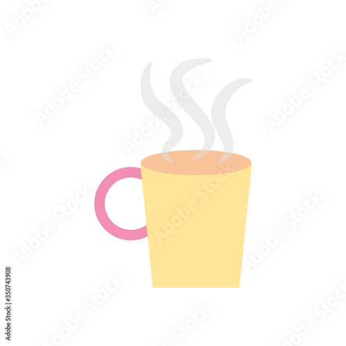 hot coffee mug icon, flat style