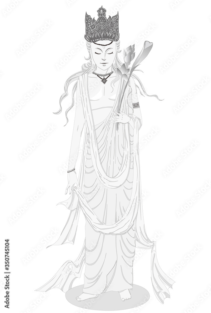 Bosatsu, buddhist statue of save the people with mercy, for good wish and greeting card Bosatsu, buddhist statue of save the people with mercy, for good wish and greeting card