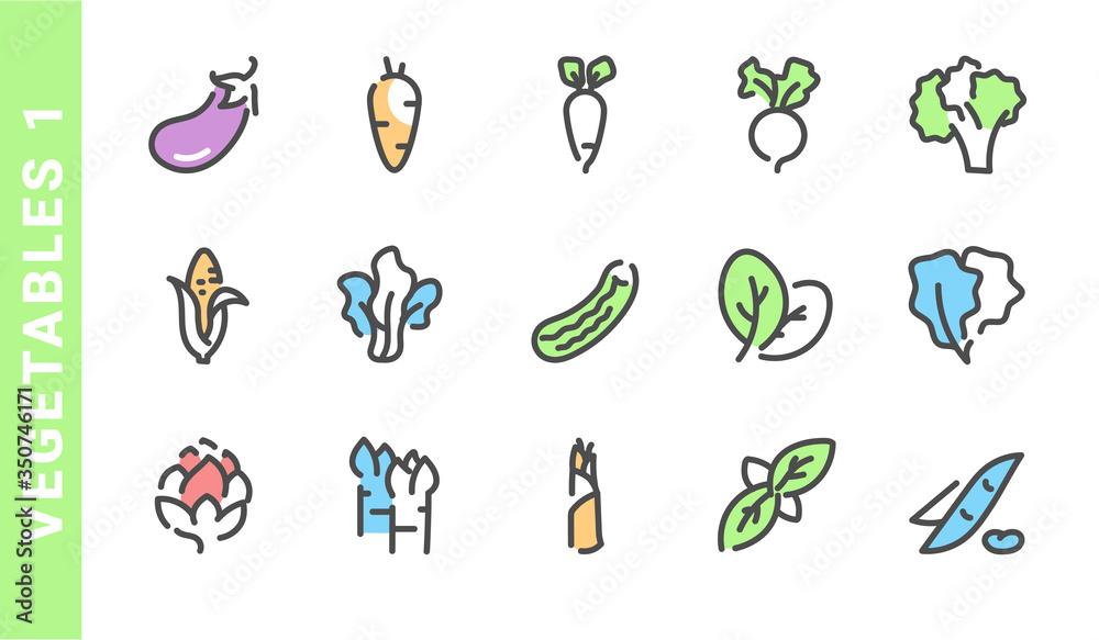 vegetables 1, elements of Vegetables icon set. Filled Outline Style. carrot, radish, etc, each made in 64x64 px
