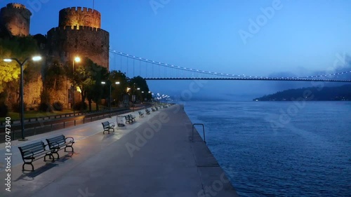 Rumeli Castle Sunrise Aerial Drone View at Covid-19 Isolation Days