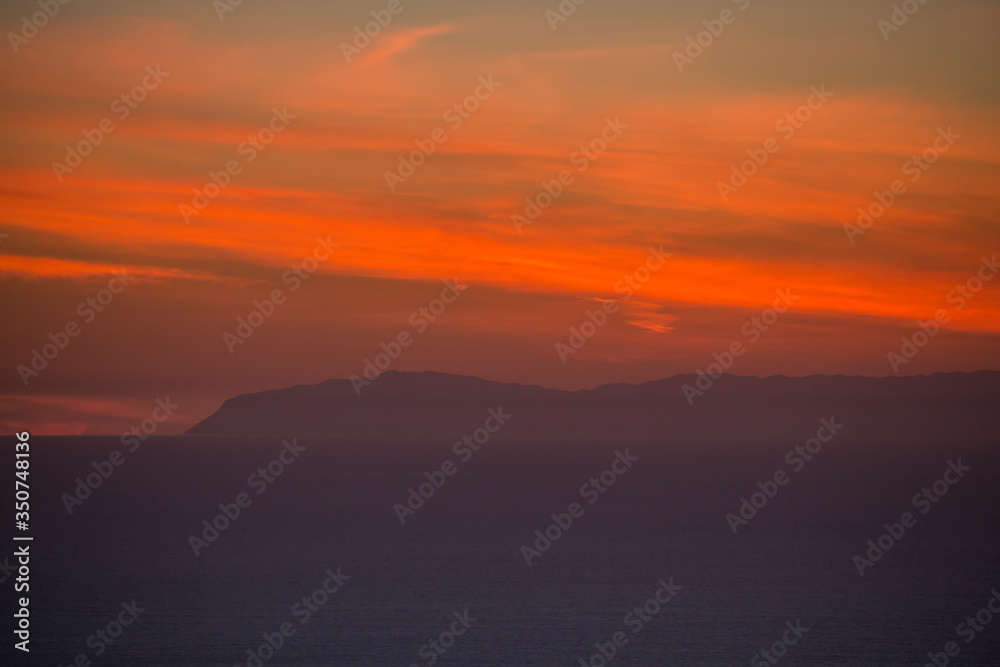 sunset over catalina