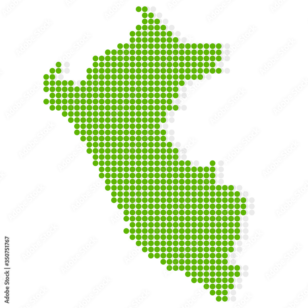 ペルー　地図　緑　アイコン