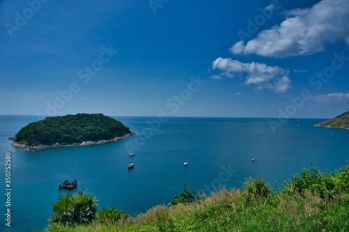 View of anadaman sea and island from the windmill view point in Phuket, Thailand	
 photo