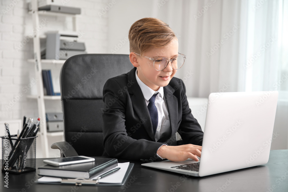 Little secretary working in office Little secretary working in office
