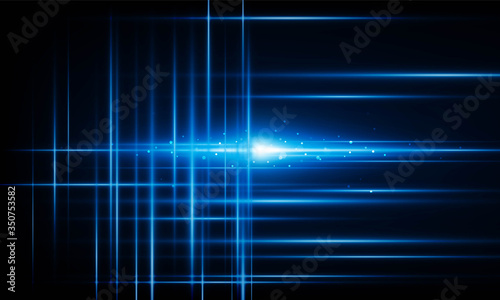 Abstract Laser Scan technology background with lights dark backdrop with Arrow Light out triangle background Hitech communication