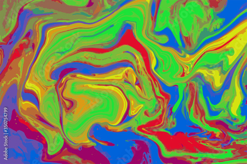 Bright colored marble pattern. Fluorescent liquid background. Artwork abstract vector texture.