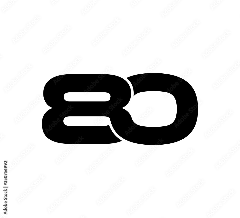 Initial 2 numbers Logo Modern Simple Black 80 Initial 2 numbers Logo Modern Simple Black 80