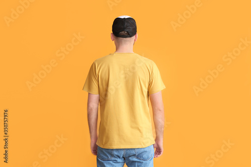 Handsome man in stylish cap...