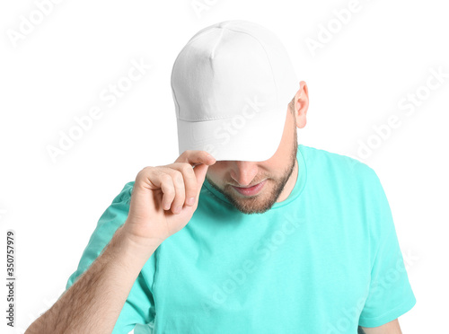 Handsome man in stylish cap...