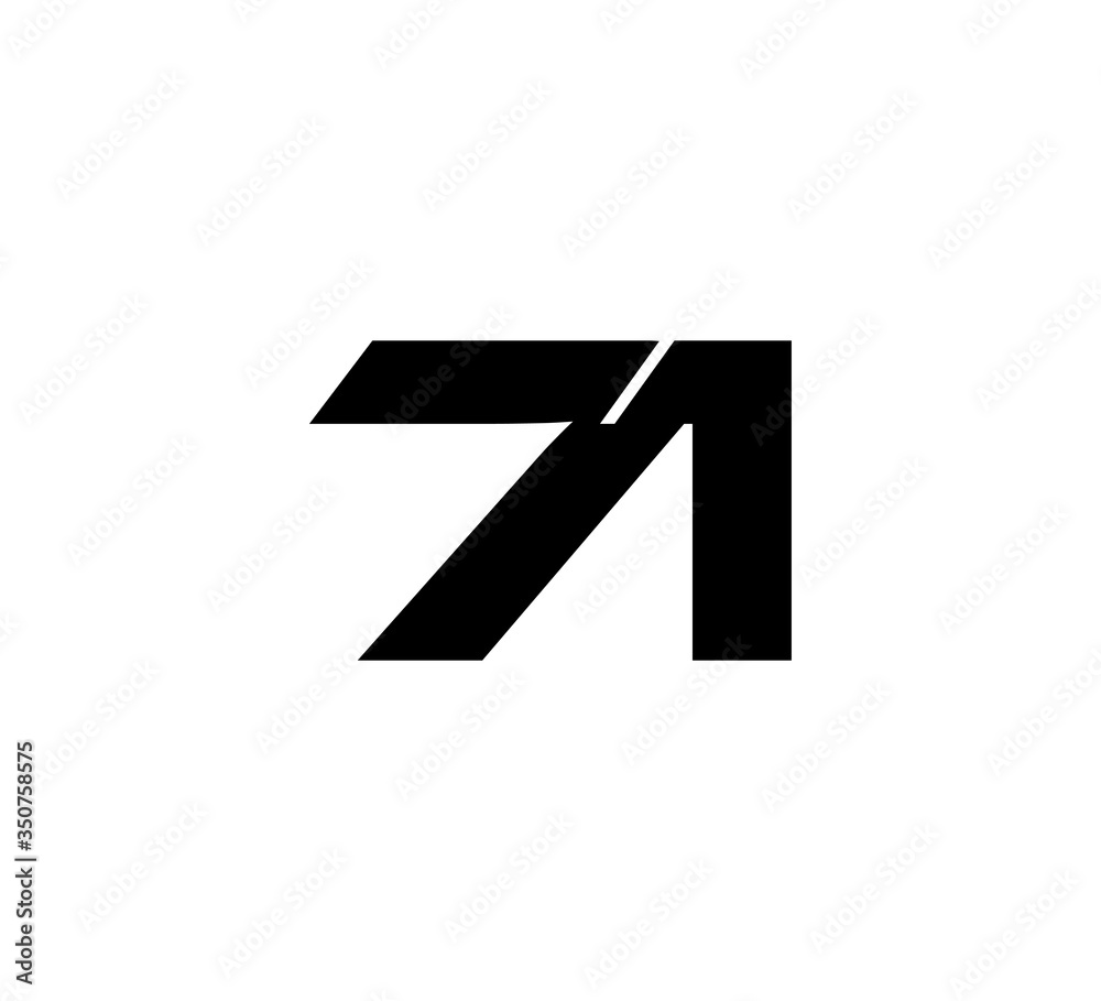 Initial 2 numbers Logo Modern Simple Black 71 Initial 2 numbers Logo Modern Simple Black 71