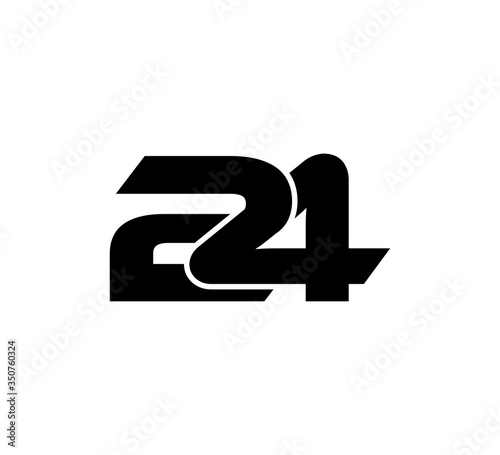 Initial 2 numbers Logo Modern Simple Black 24