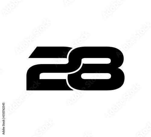 Initial 2 numbers Logo Modern Simple Black 28 photo
