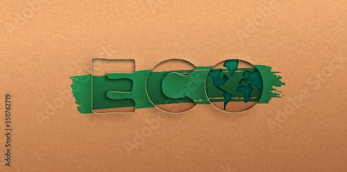 Eco earth paper cut text quote concept