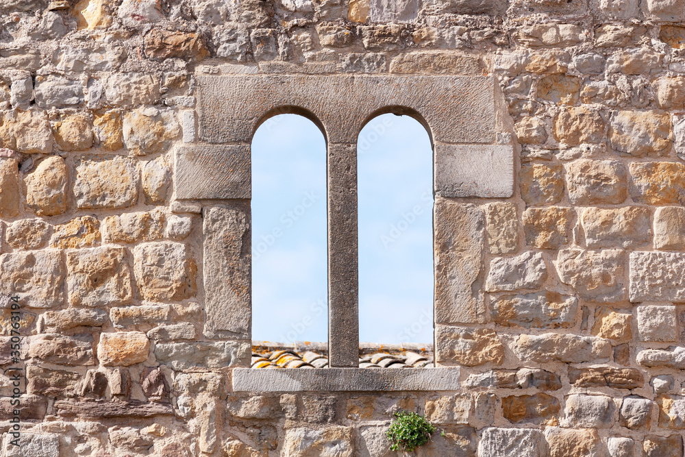 The viewing window in the stone wall of the fortress