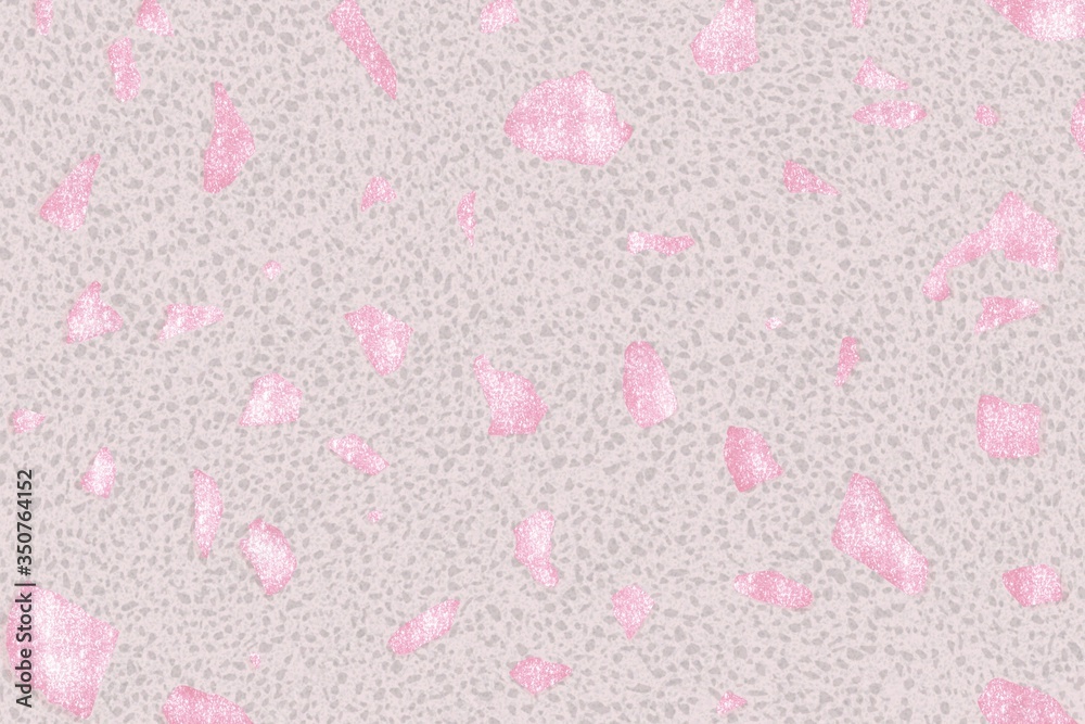 Terrazzo flooring pattern. Texture of classic floor in Venetian style natural stone. Modern minimalistic floor tile for interior decoration. Trendy Terrazzo abstract.