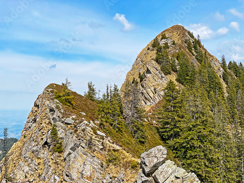 Rocks and stones in the Swiss mountain range of Pilatus and in the Emmental Alps, Alpnach - Canton of Obwalden, Switzerland (Kanton Obwalden, Schweiz) photo