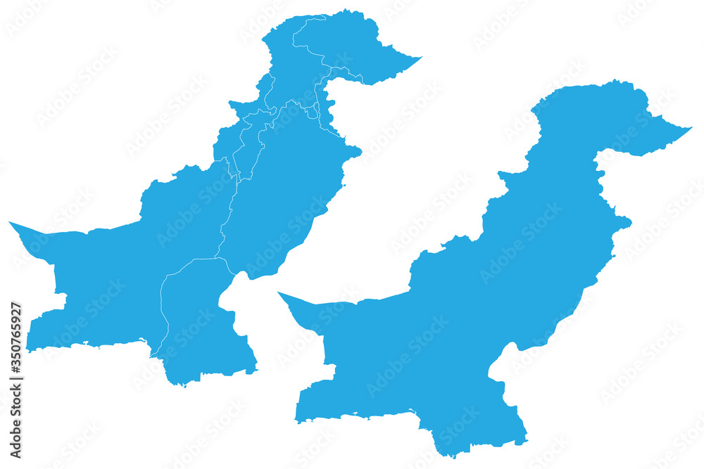 Fototapeta premium Map - Pakistan Couple Set , Map of Pakistan,Vector illustration eps 10.
