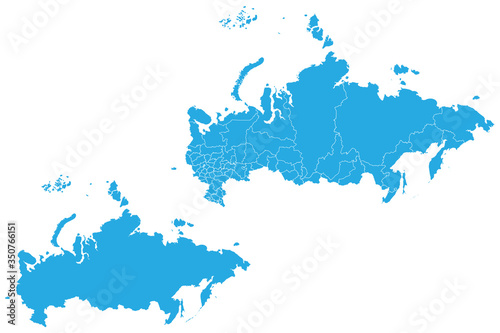 Map - Russia Couple Set , Map of Russia,Vector illustration eps 10.