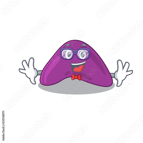 A cartoon drawing of geek adrenal wearing weird glasses