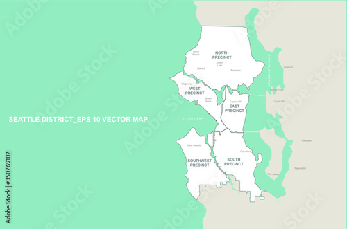 seattle map. vector map of ...