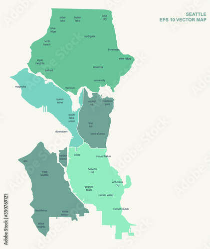 seattle map. vector map of ...