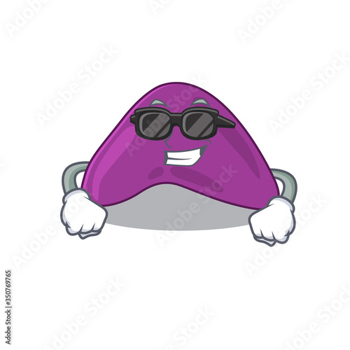 cartoon character of adrenal wearing classy black glasses