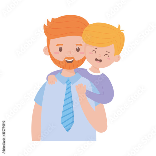 Father and son vector design