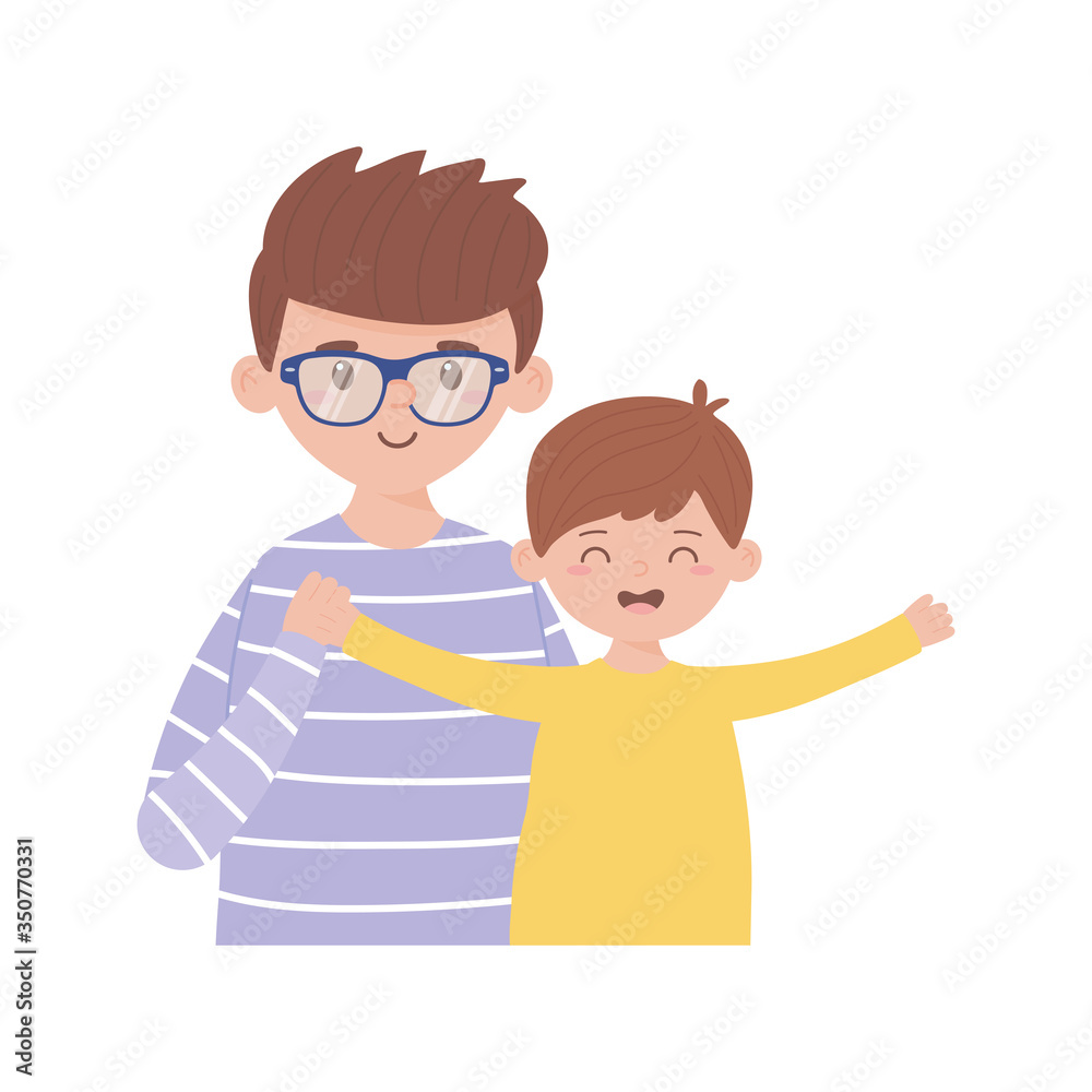 Father and son vector design