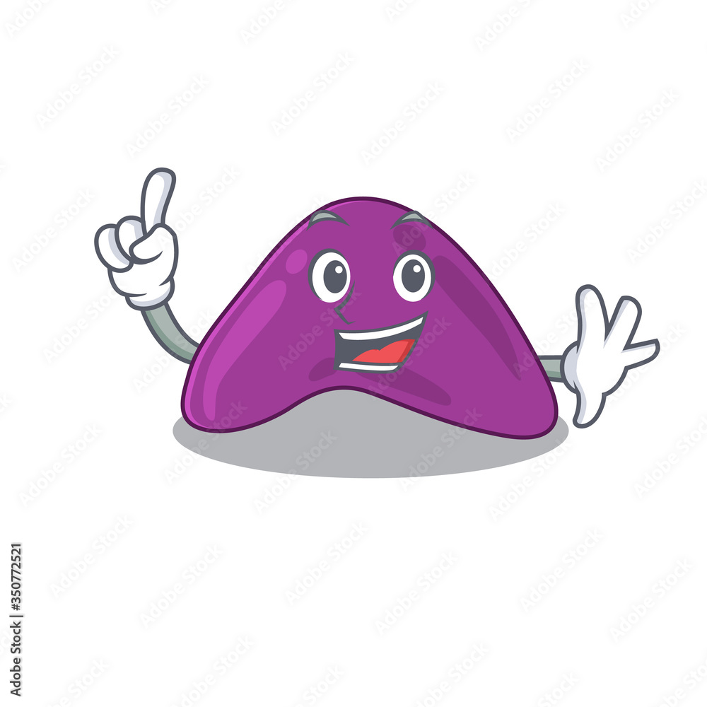 Adrenal caricature design style with one finger gesture Adrenal caricature design style with one finger gesture