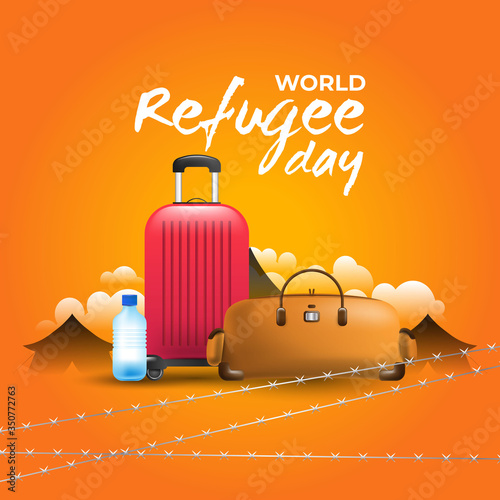 Illustration of world refugee day. Perfect for templates