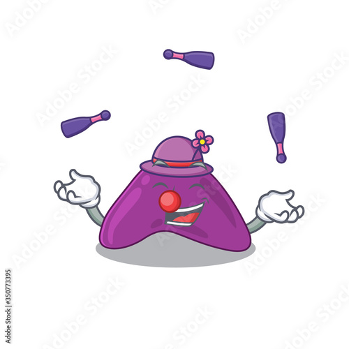 A adrenal cartoon design style succeed playing juggling