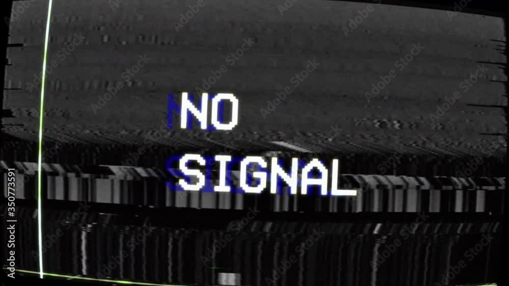 No signal on an analog signal in a TV. image with VHS signal interference and distortion. Unique Design Abstract Digital Animation Pixel Noise Glitch Error Video Damage