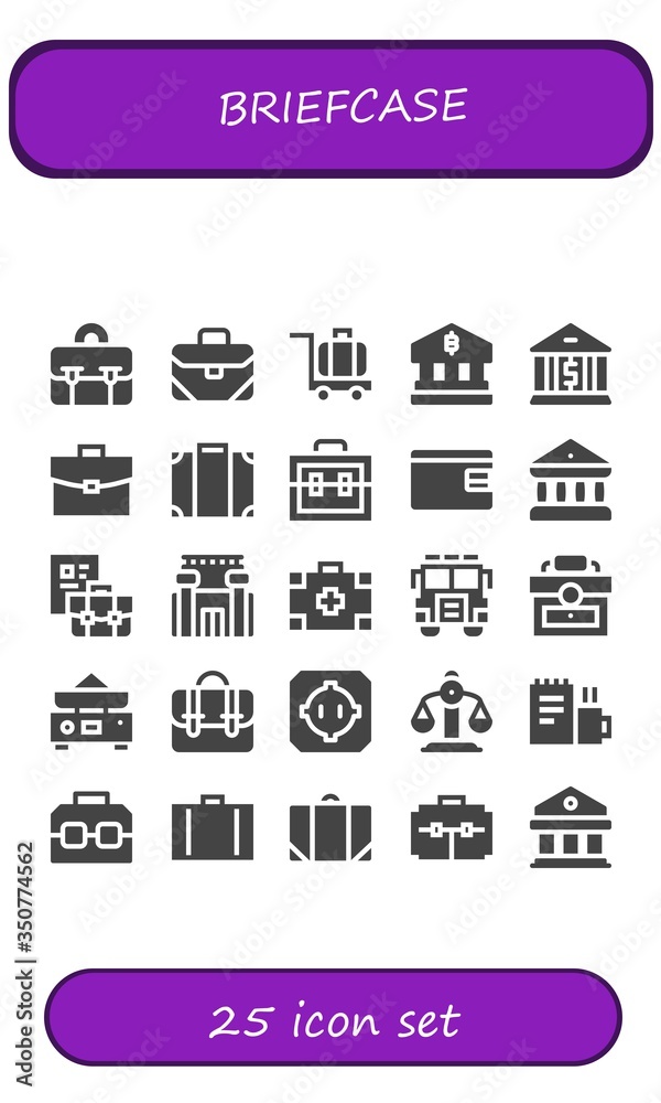 briefcase icon set