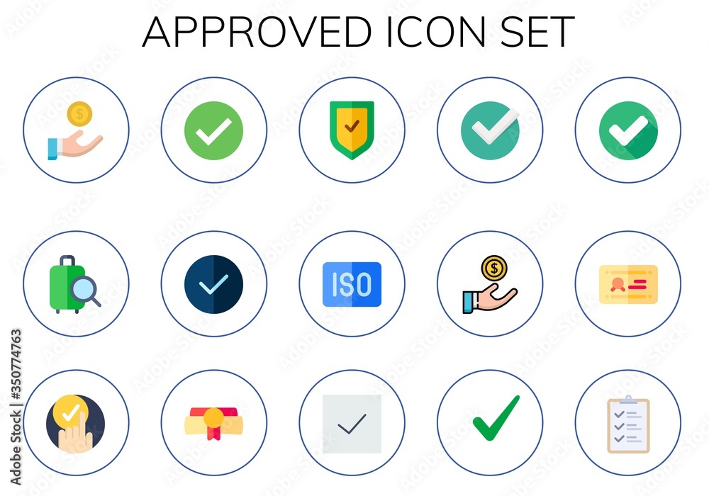 approved icon set approved icon set