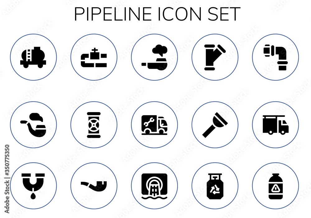Modern Simple Set of pipeline Vector filled Icons Modern Simple Set of pipeline Vector filled Icons