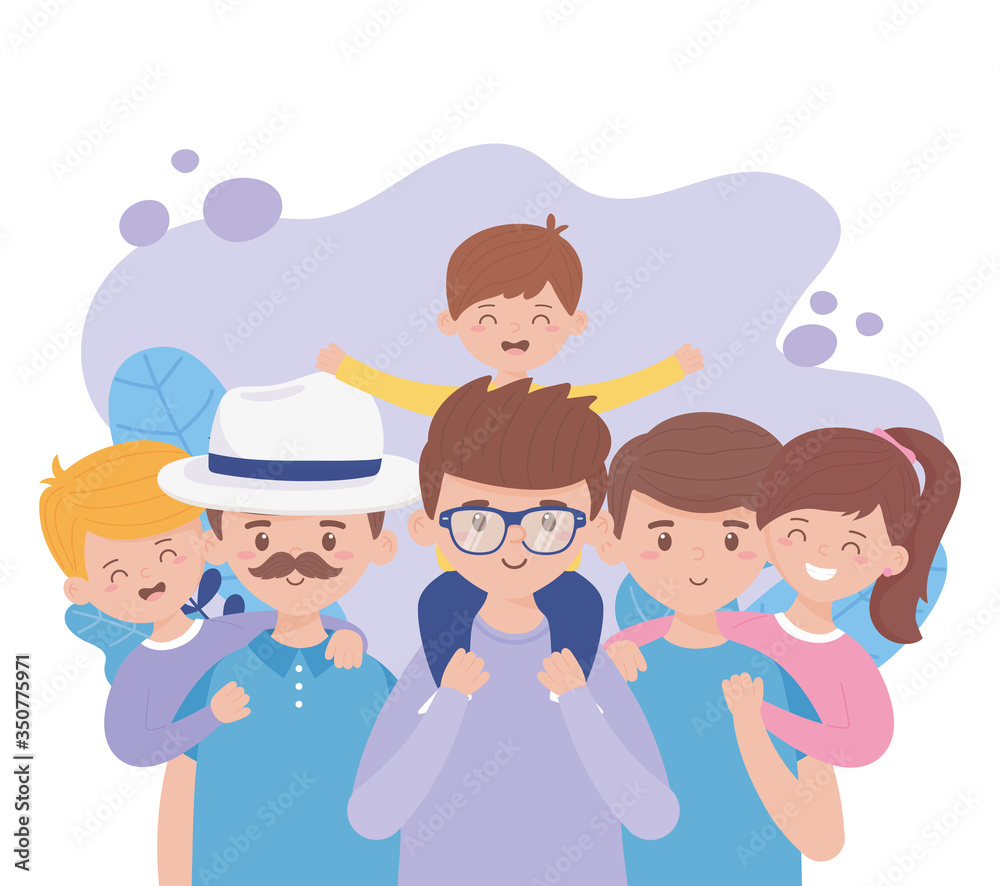 Fathers sons and daughters on fathers day vector design Fathers sons and daughters on fathers day vector design