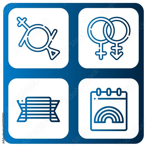 bisexual simple icons set