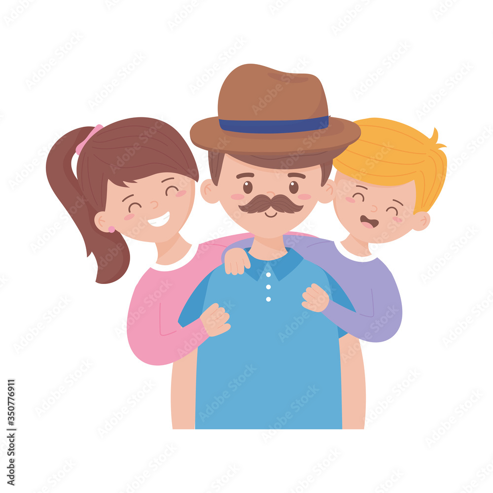 Father son and daughter vector design Father son and daughter vector design