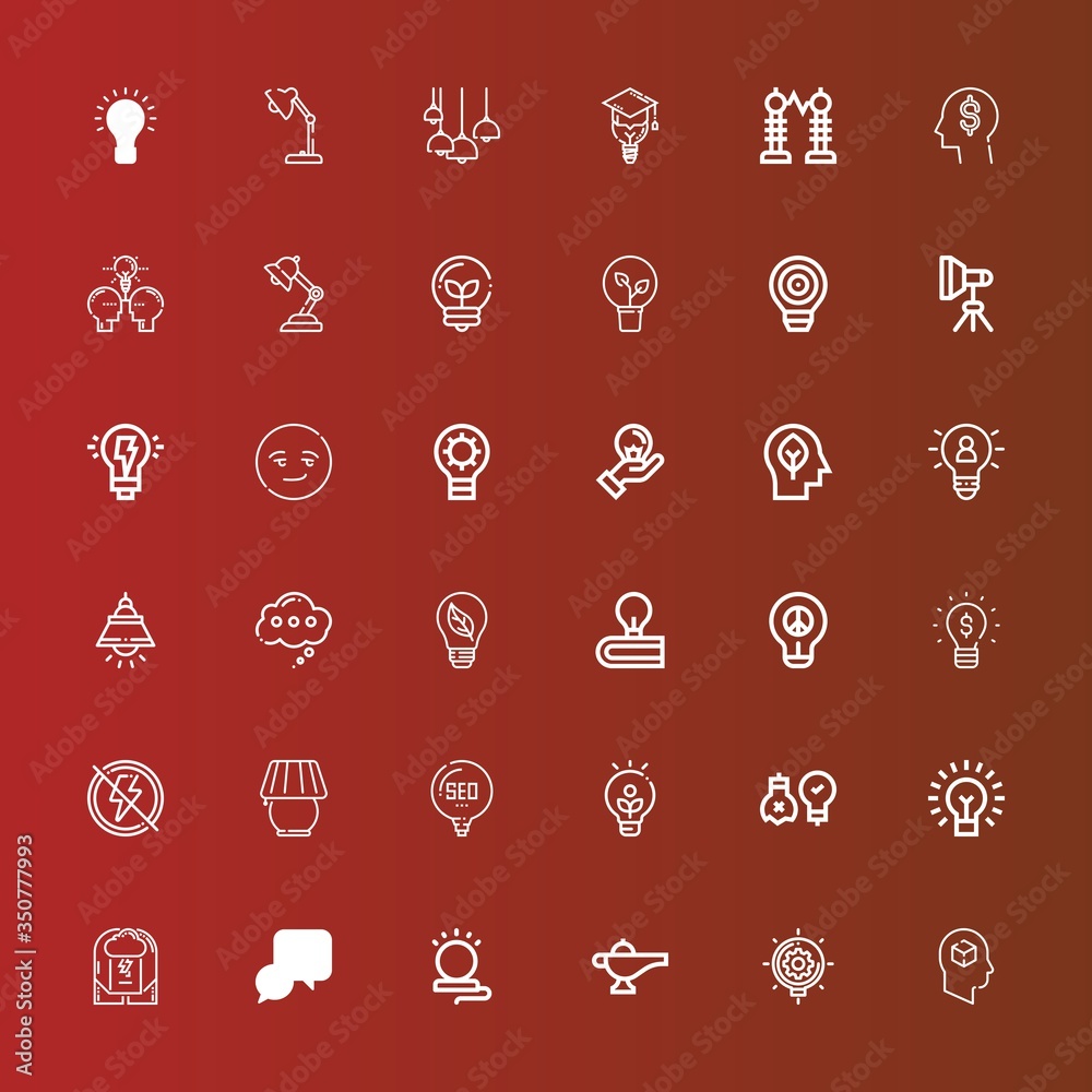 Editable 36 lightbulb icons for web and mobile Editable 36 lightbulb icons for web and mobile