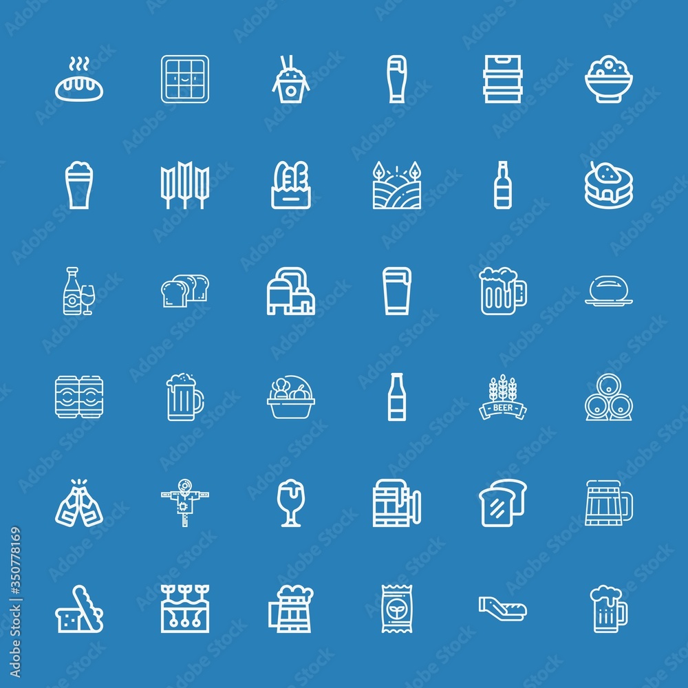 Editable 36 wheat icons for web and mobile