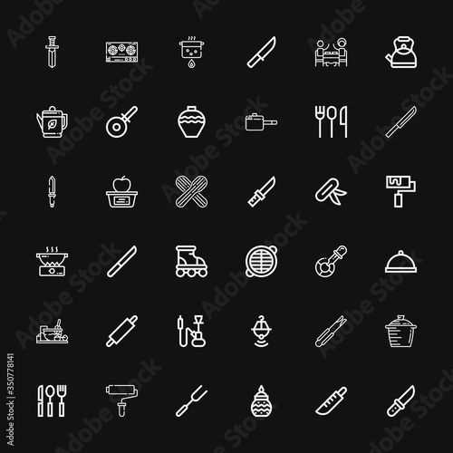 Editable 36 utensil icons for web and mobile