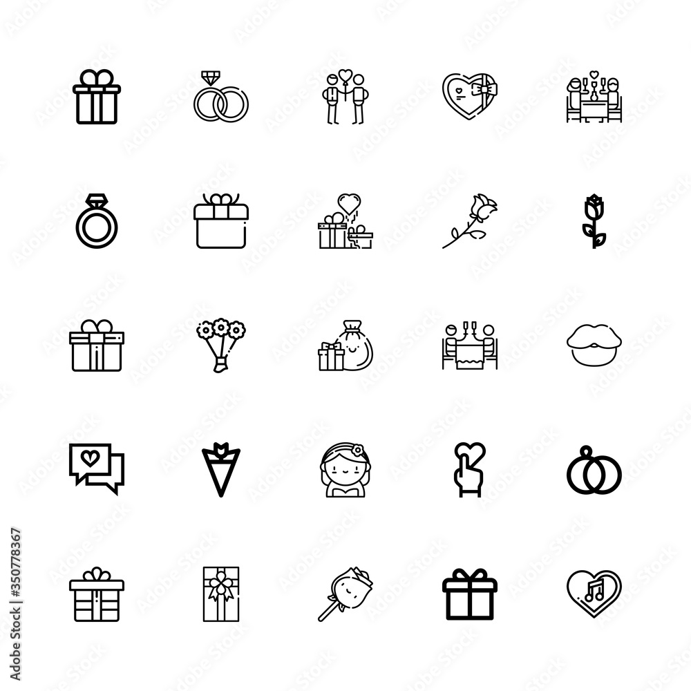 Editable 25 valentine icons for web and mobile Editable 25 valentine icons for web and mobile