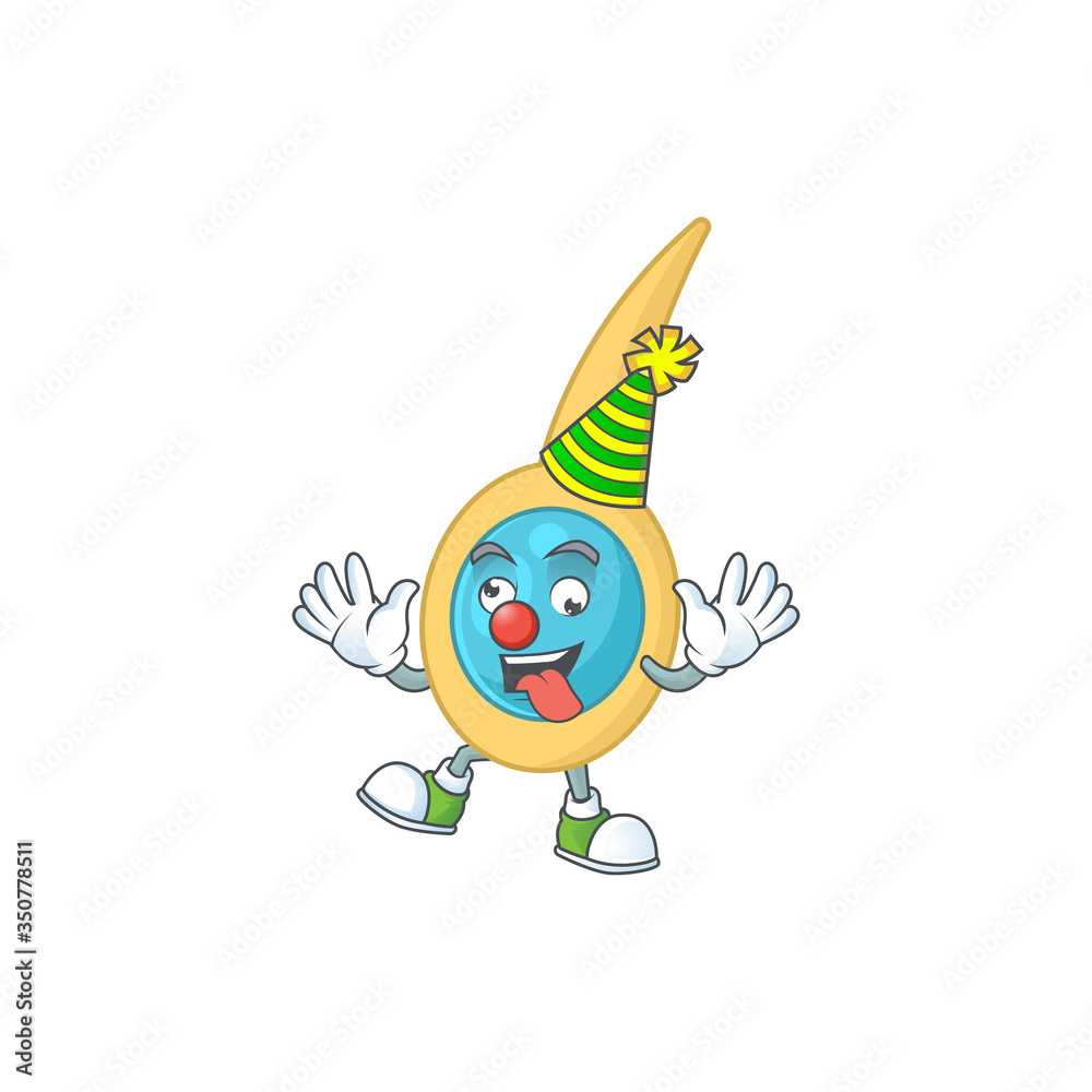 Fototapeta premium entertaining Clown clostridium tetani caricature character design style