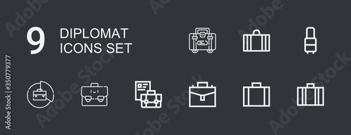 Editable 9 diplomat icons for web and mobile