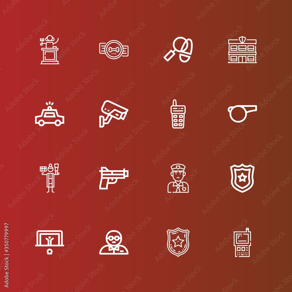 Editable 16 police icons for web and mobile Editable 16 police icons for web and mobile