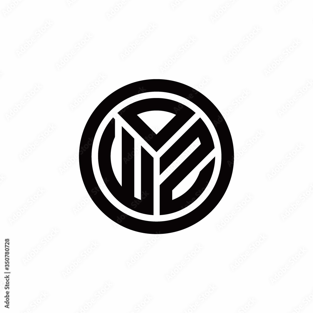 WZ monogram logo with circle outline design template WZ monogram logo with circle outline design template