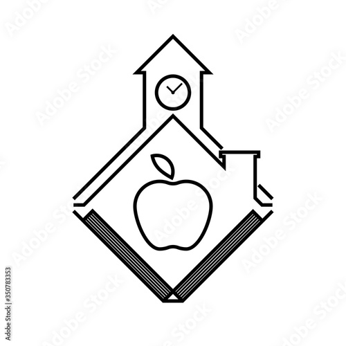 abstract learning at home or home study icon flat vector design. online education concept. isolated on white background