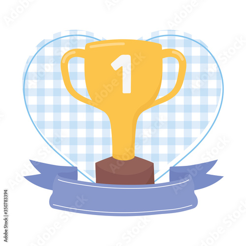 Trophy with ribbon vector design